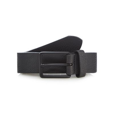 Black leather skinny belt